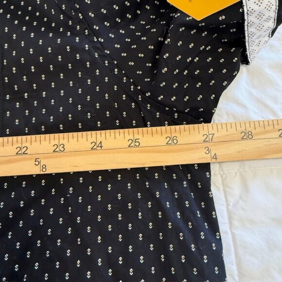 Craft & Flow Shirt Black Geometric Print Rolled Short Sleeve Stretch Size 3XL - Picture 6 of 9